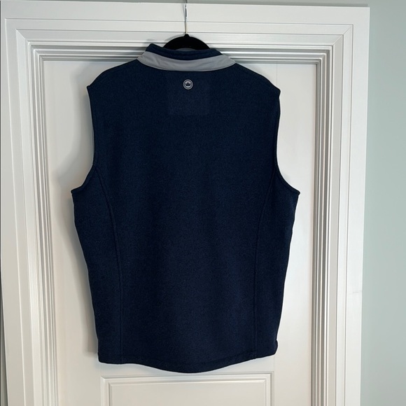 Peter Millar Navy Blue Fleece Zip-Up Vest - Picture 3 of 3